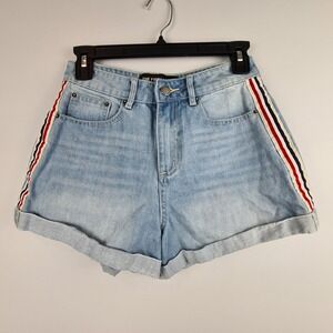 The Fifth Label Offshore Short In Washed Blue Denim Size S Stripe Red White Blue
